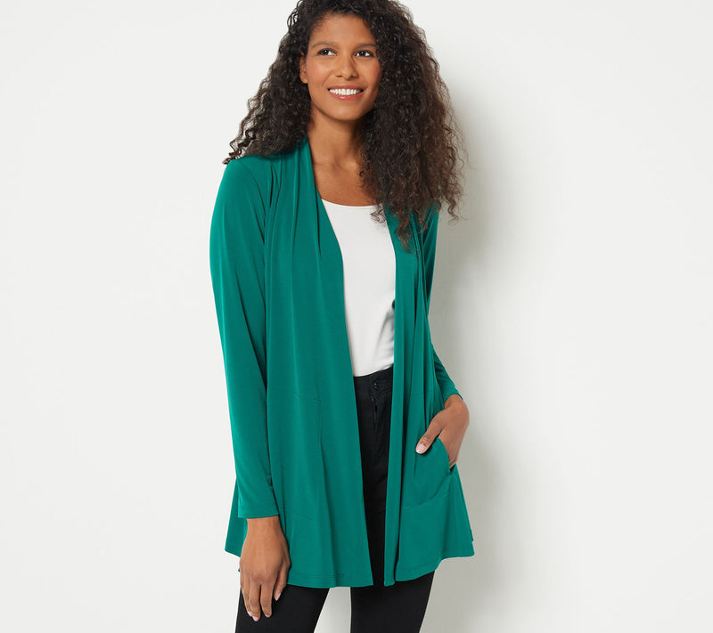 Susan Graver Modern Essentials Regular Liquid Knit Cardigan — View 27