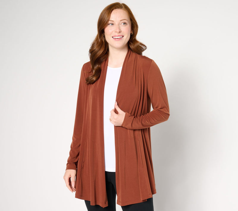 Susan Graver Modern Essentials Regular Liquid Knit Cardigan — View 5