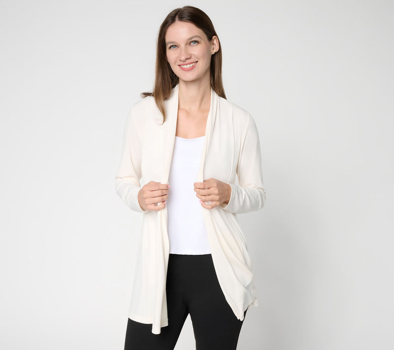 Susan Graver Modern Essentials Regular Liquid Knit Cardigan — View 31