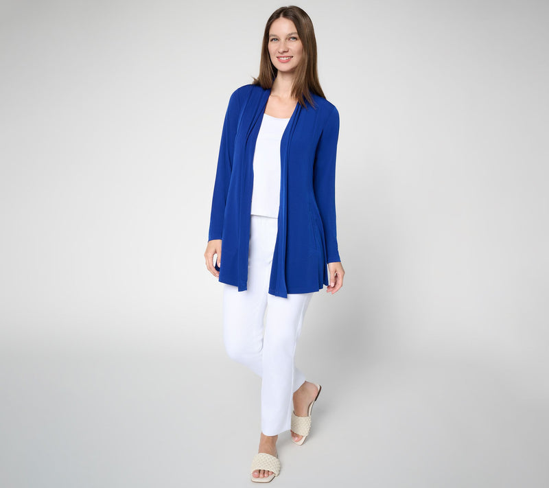 Susan Graver Modern Essentials Petite Liquid Knit Cardigan — View 11