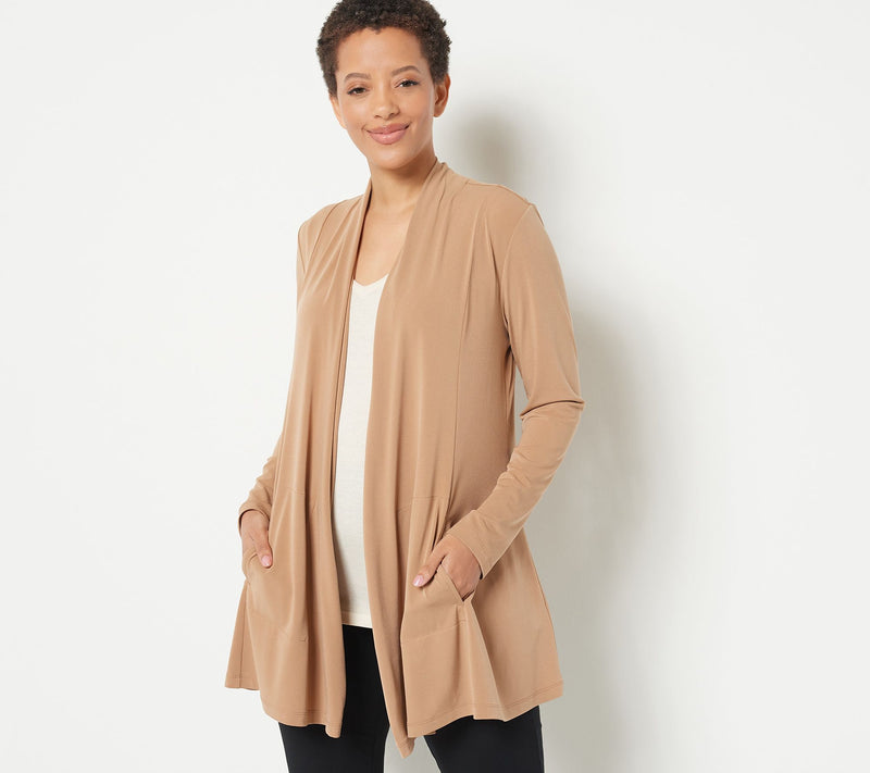 Susan Graver Modern Essentials Petite Liquid Knit Cardigan — View 26