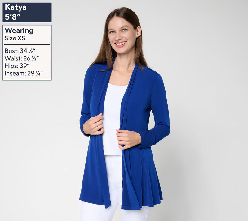 Susan Graver Modern Essentials Petite Liquid Knit Cardigan — View 9