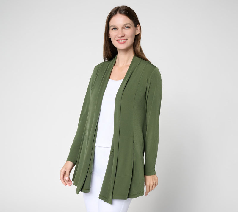 Susan Graver Modern Essentials Petite Liquid Knit Cardigan — View 32