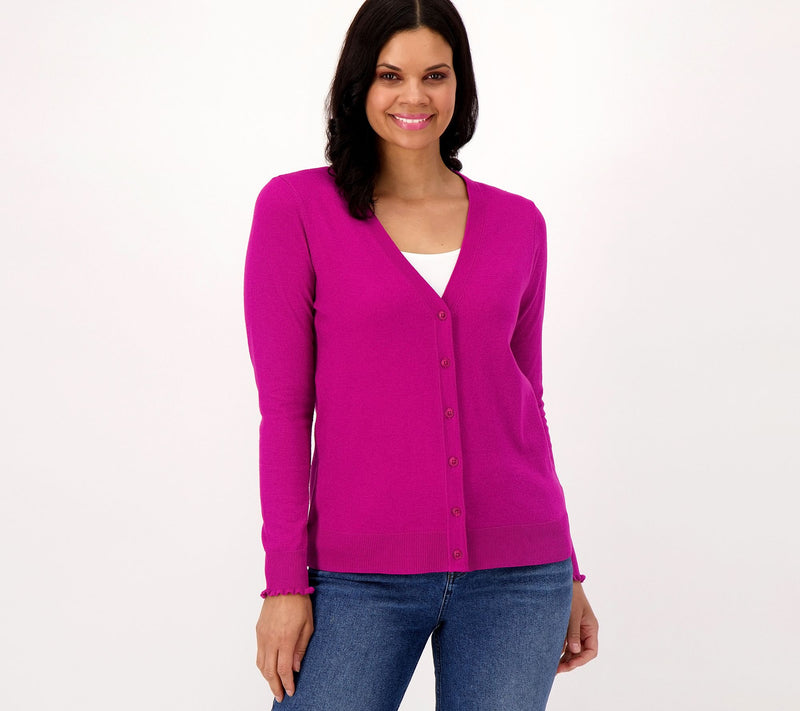 Candace Cameron Bure Surfside Button-Front V-Neck Cardigan — View 11