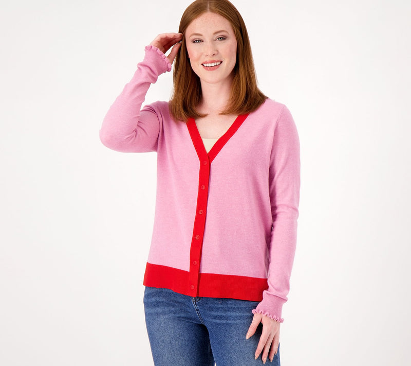 Candace Cameron Bure Surfside Button-Front V-Neck Cardigan — Main view