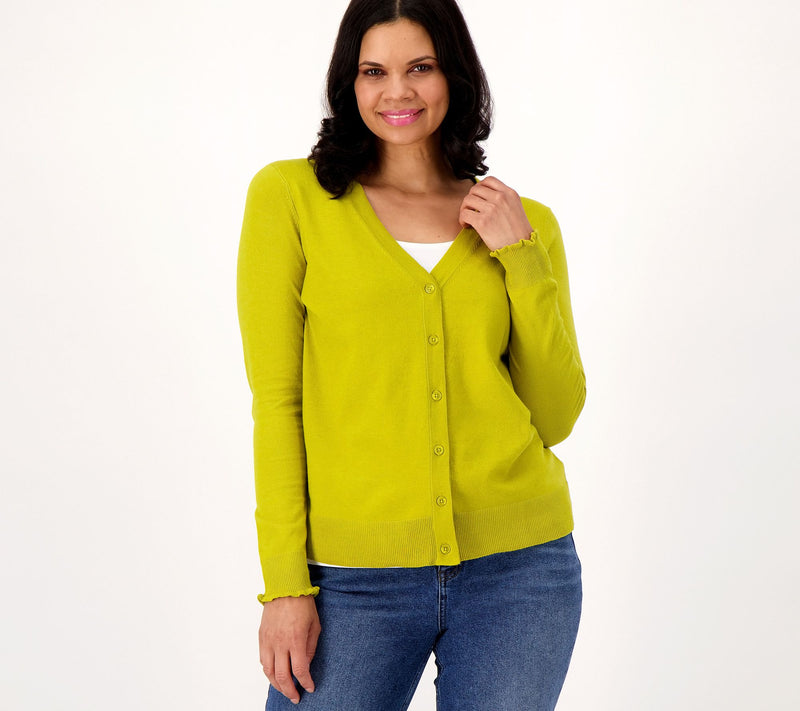Candace Cameron Bure Surfside Button-Front V-Neck Cardigan — View 7
