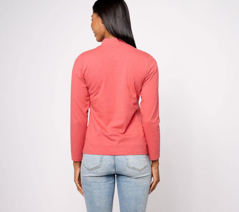 Denim & Co. Essentials 3-Pack Perfect Jersey Long Slv Mock Neck Tops — View 22