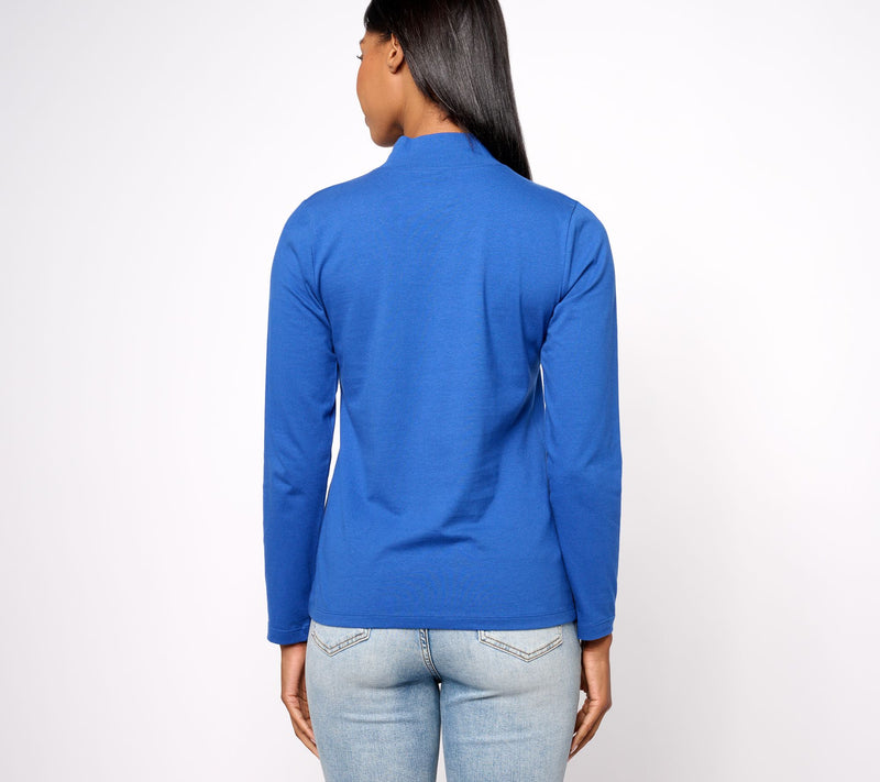 Denim & Co. Essentials 3-Pack Perfect Jersey Long Slv Mock Neck Tops — View 23