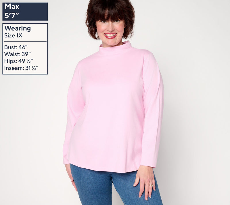 Denim & Co. Essentials 3-Pack Perfect Jersey Long Slv Mock Neck Tops — View 20