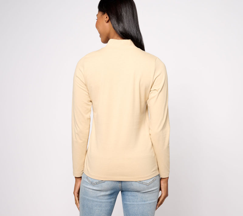 Denim & Co. Essentials 3-Pack Perfect Jersey Long Slv Mock Neck Tops — View 21