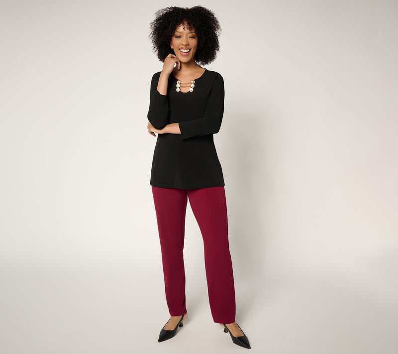Susan Graver Modern Essentials Reg Liquid Knit Slim Leg Pants — View 13