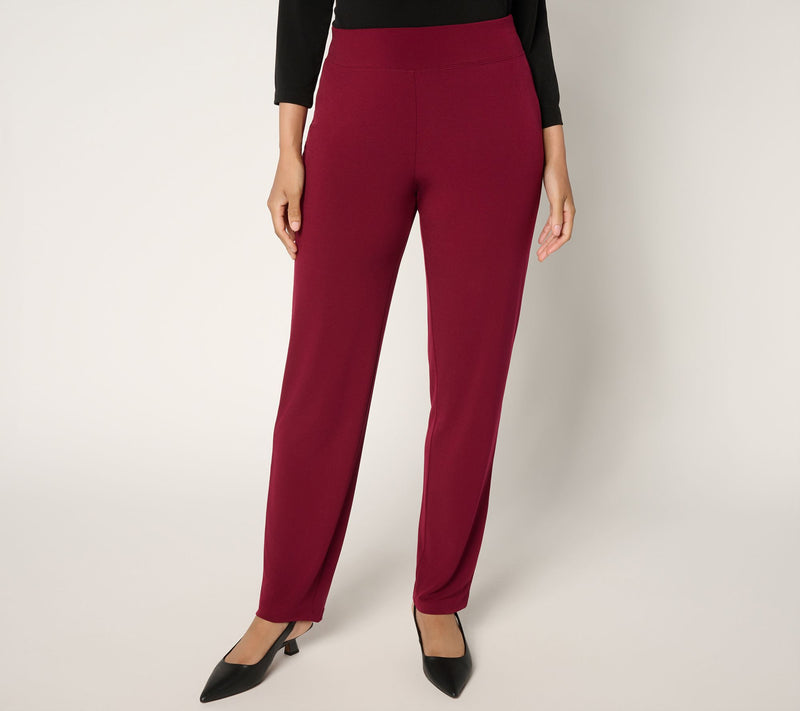 Susan Graver Modern Essentials Reg Liquid Knit Slim Leg Pants — View 3