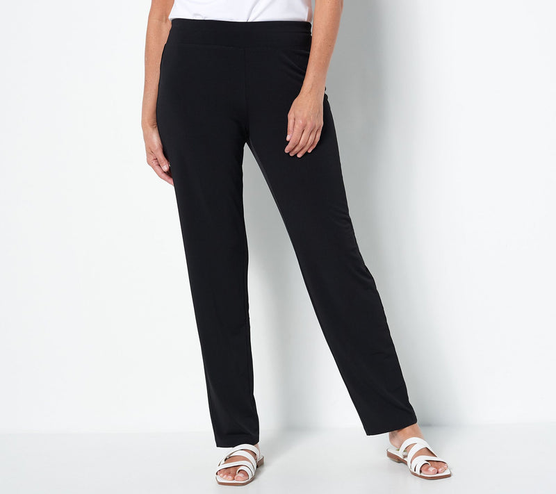 Susan Graver Modern Essentials Pet Liquid Knit Slim Leg Pants — View 20