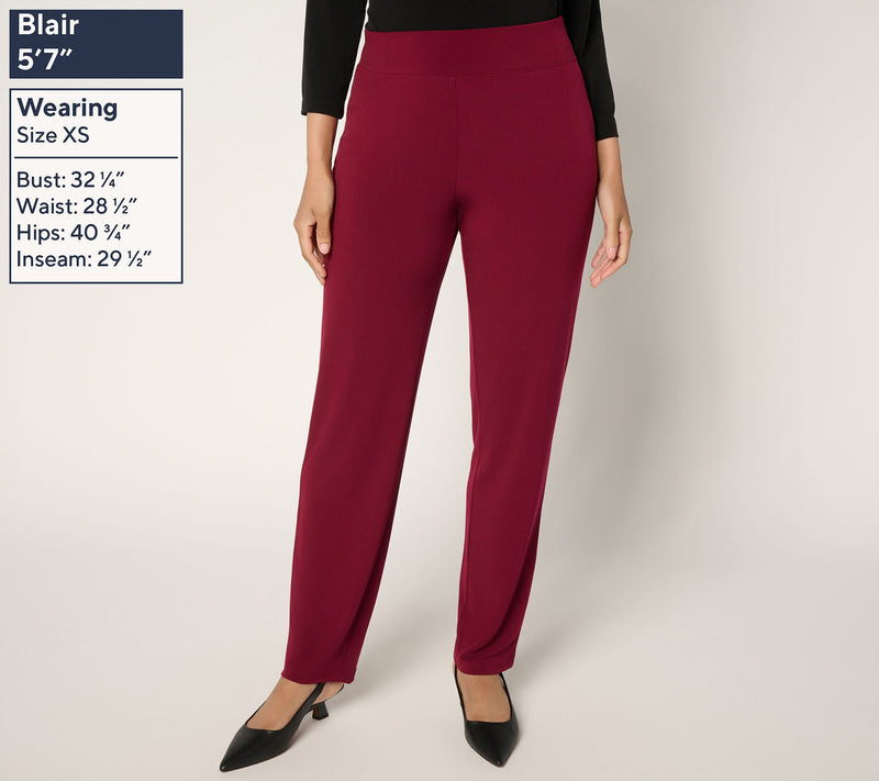 Susan Graver Modern Essentials Pet Liquid Knit Slim Leg Pants — View 11