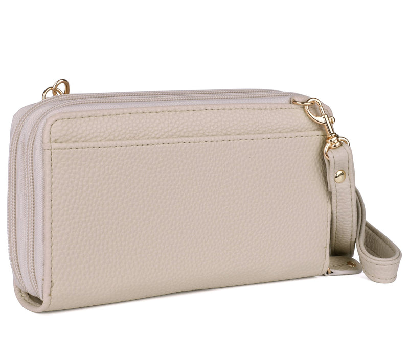 Julia Buxton RFID Ultimate Double Zip Organizer - Pebble — View 14