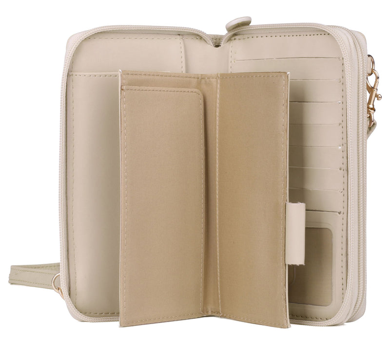 Julia Buxton RFID Ultimate Double Zip Organizer - Pebble — View 15