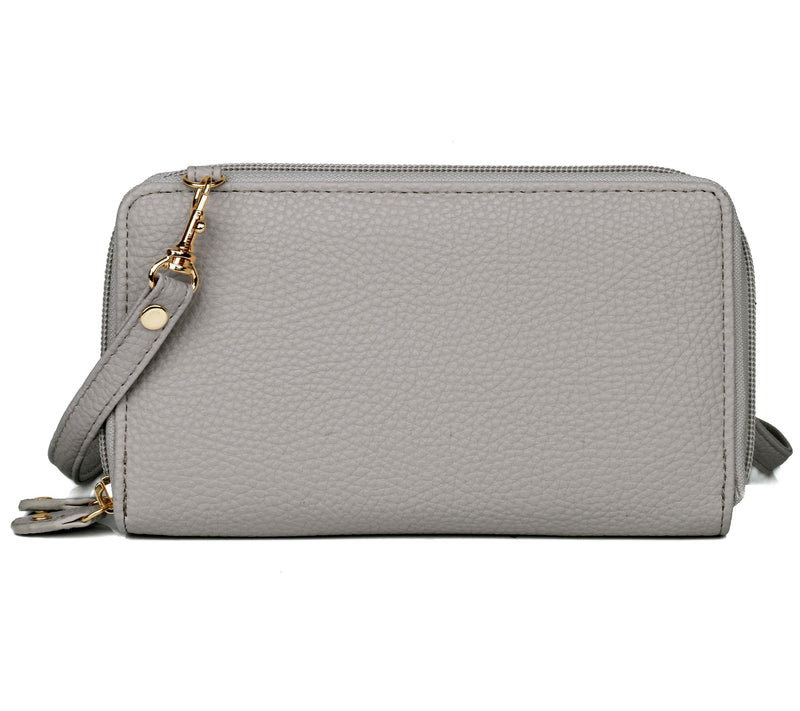 Julia Buxton RFID Ultimate Double Zip Organizer - Pebble — View 18