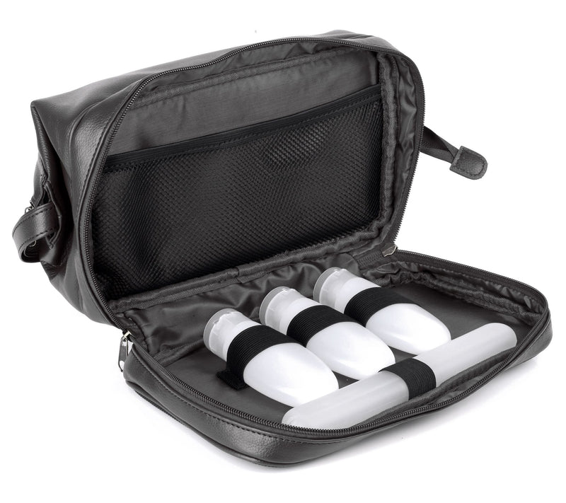 Dopp Men's Jumbo Leather Kit with Bonus Traveltems — View 3