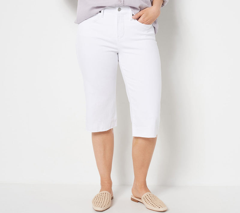 NYDJ Kristie '80s Bermuda Shorts- Optic White — Main view