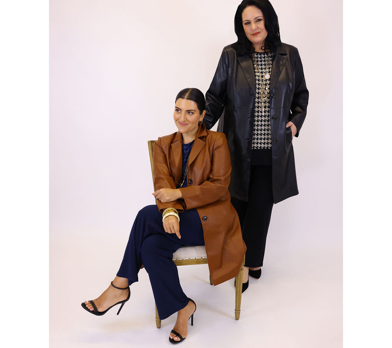 Dennis Basso Faux Leather Trench Coat — View 9