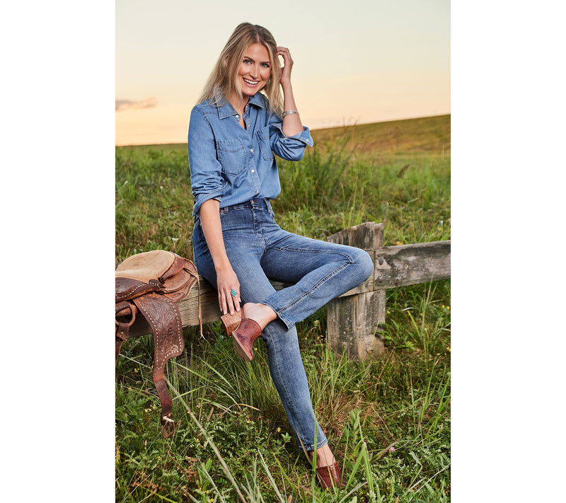 Denim & Co. Canyon Retreat Regular Easy Stretch Denim Jean — View 8