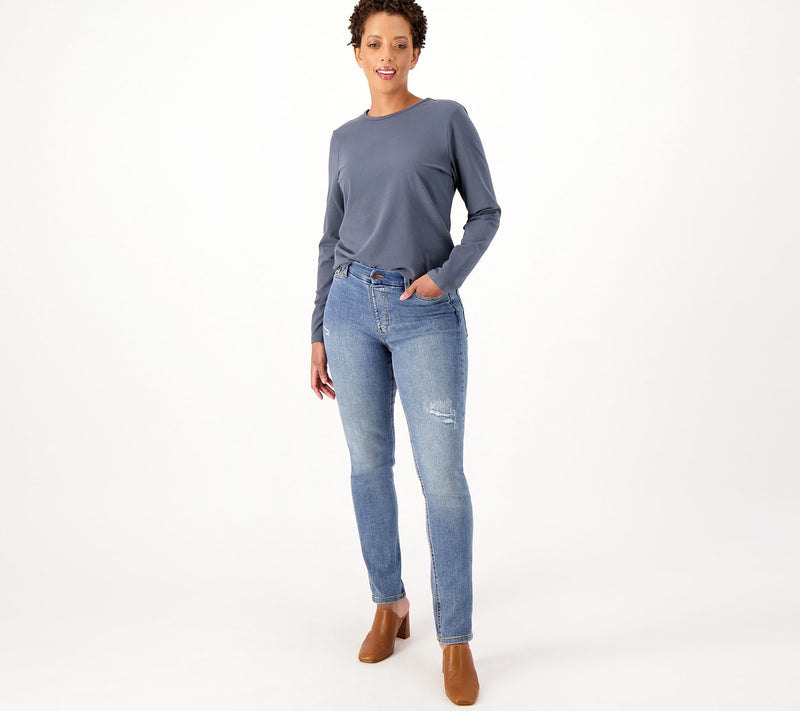 Denim & Co. Canyon Retreat Regular Easy Stretch Denim Jean — View 6