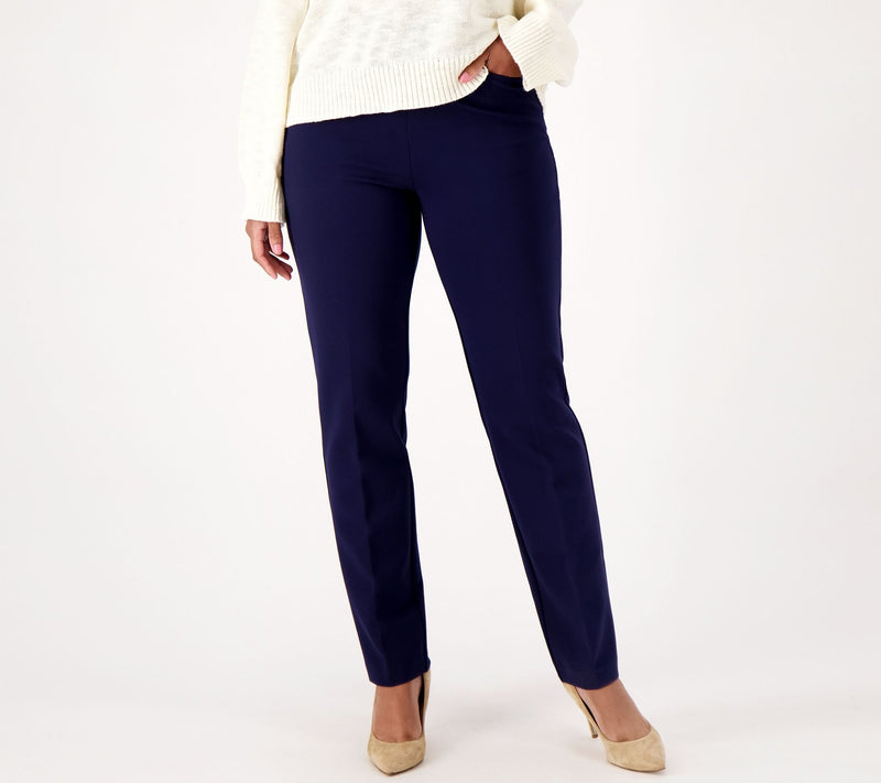 Susan Graver Regular Smart Ponte Knit Slim Leg Pant — View 8