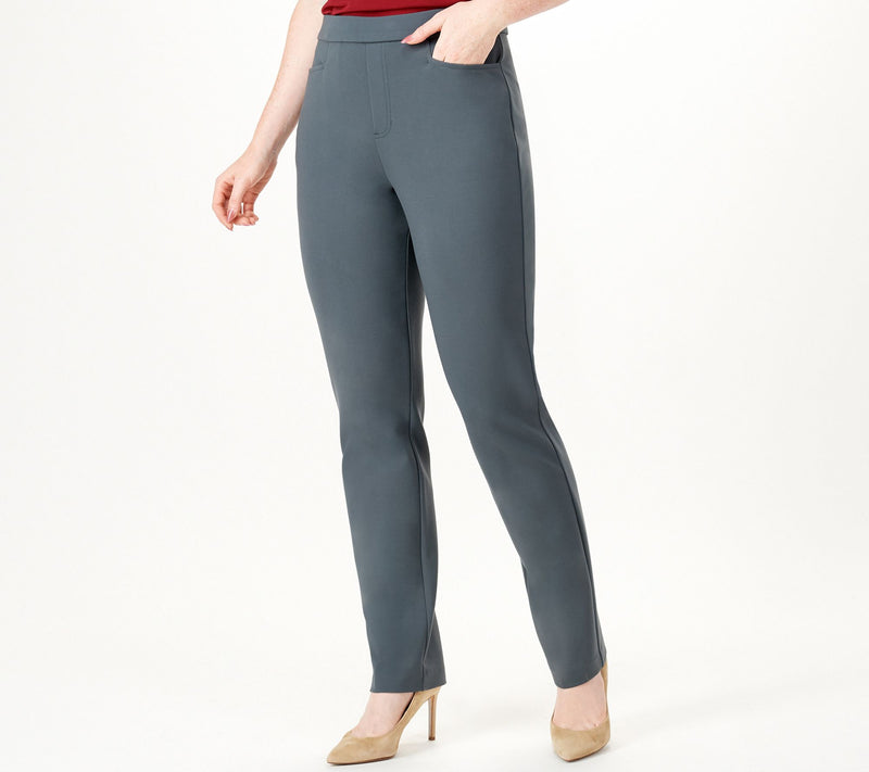 Susan Graver Petite Smart Ponte Knit Slim Leg Pant — View 11