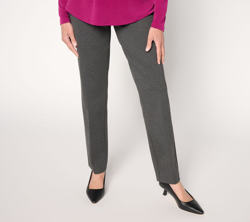 Susan Graver Petite Smart Ponte Knit Slim Leg Pant — View 26