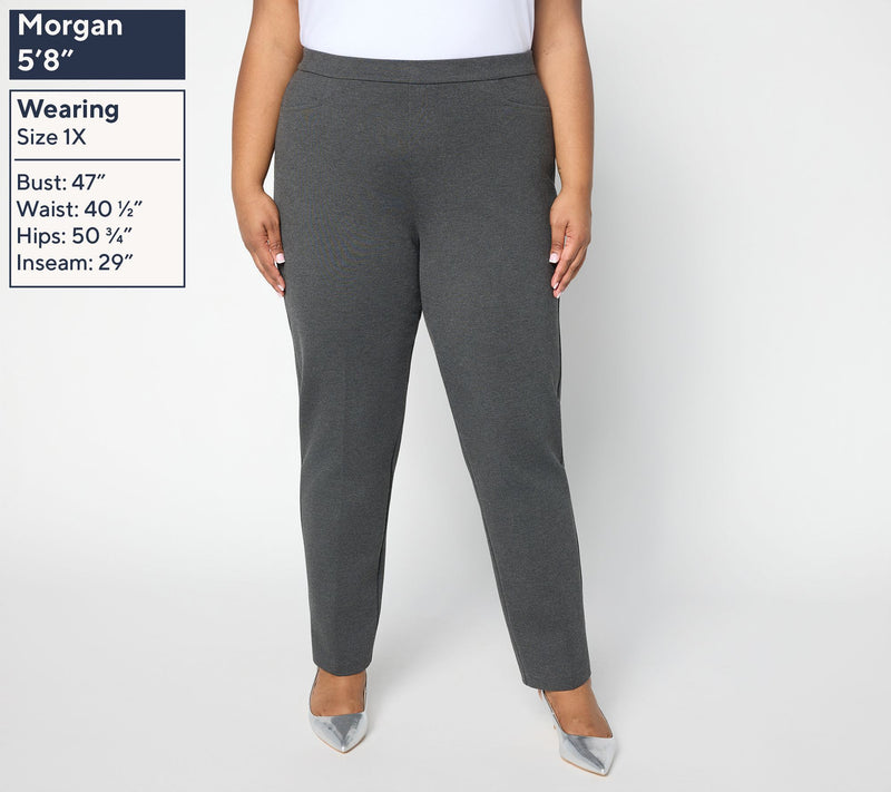Susan Graver Tall Smart Ponte Knit Slim Leg Pant — View 19