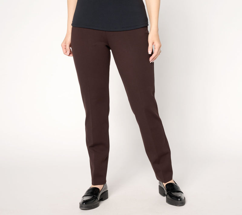 Susan Graver Tall Smart Ponte Knit Slim Leg Pant — View 18