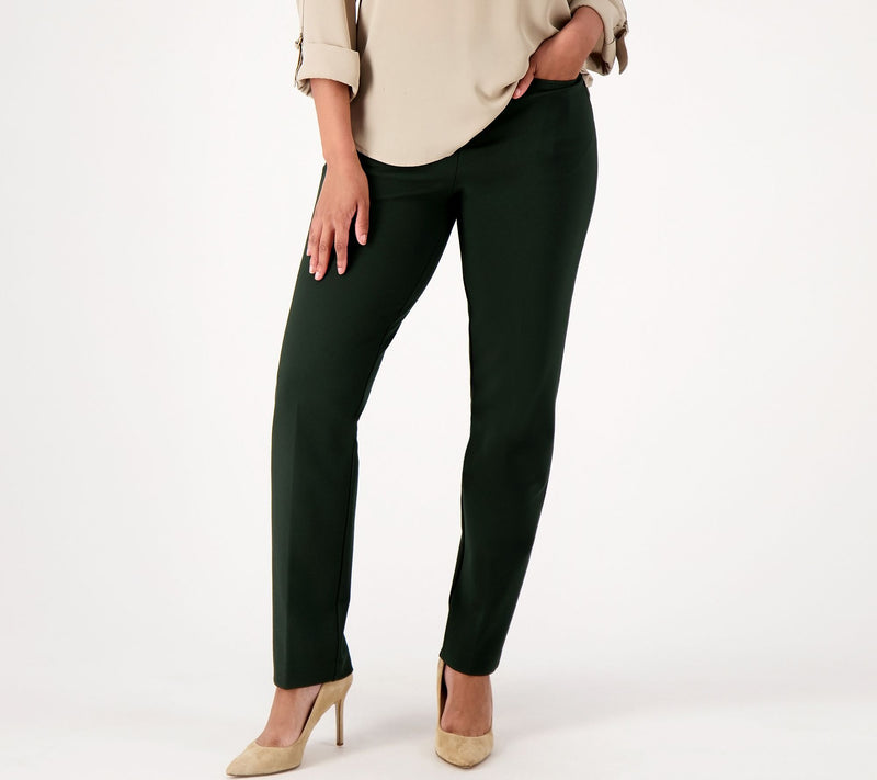 Susan Graver Tall Smart Ponte Knit Slim Leg Pant — View 7