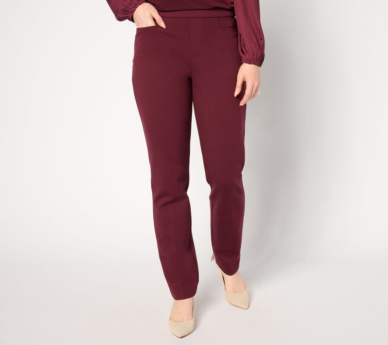Susan Graver Tall Smart Ponte Knit Slim Leg Pant — View 16
