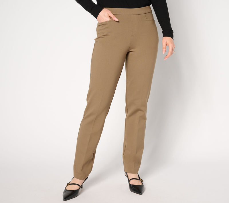 Susan Graver Tall Smart Ponte Knit Slim Leg Pant — View 14