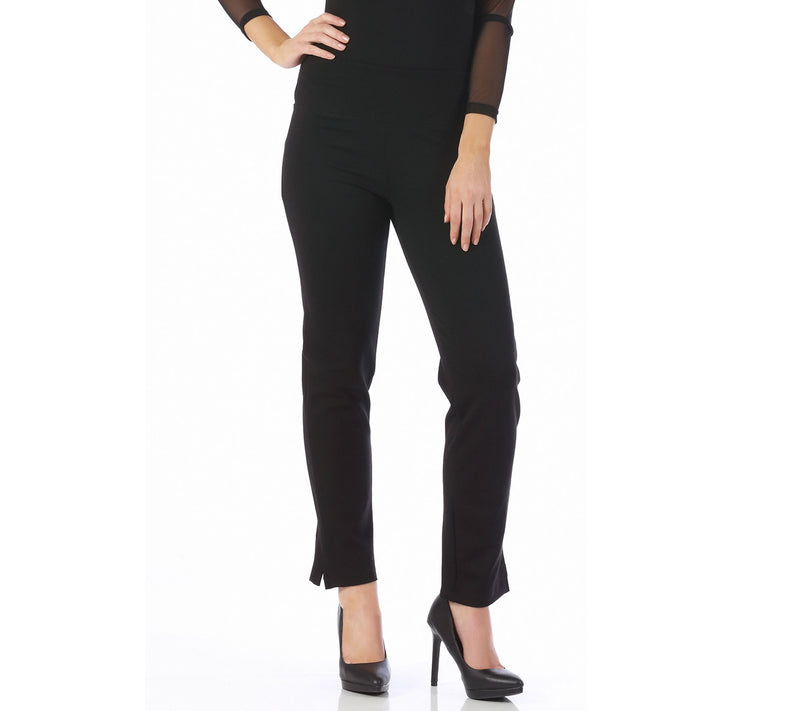 LaMonir Straight-Leg Pants with Slits — View 3