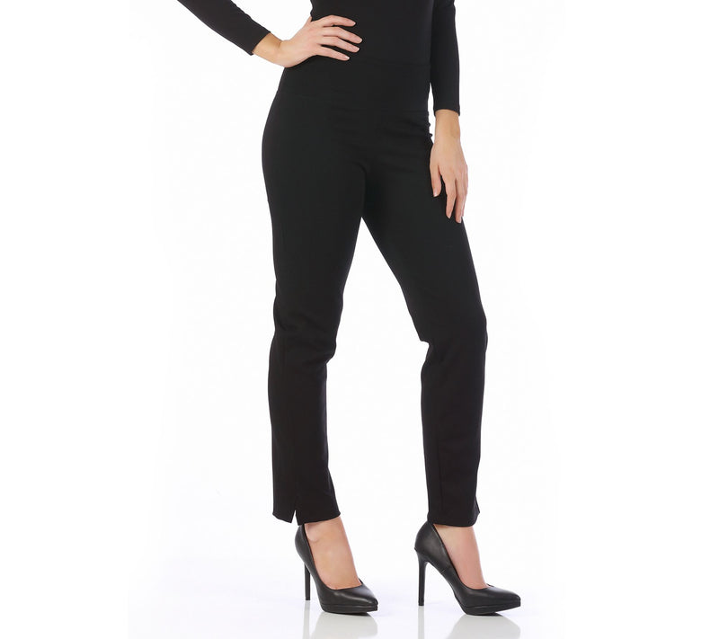 LaMonir Straight-Leg Pants with Slits — View 6