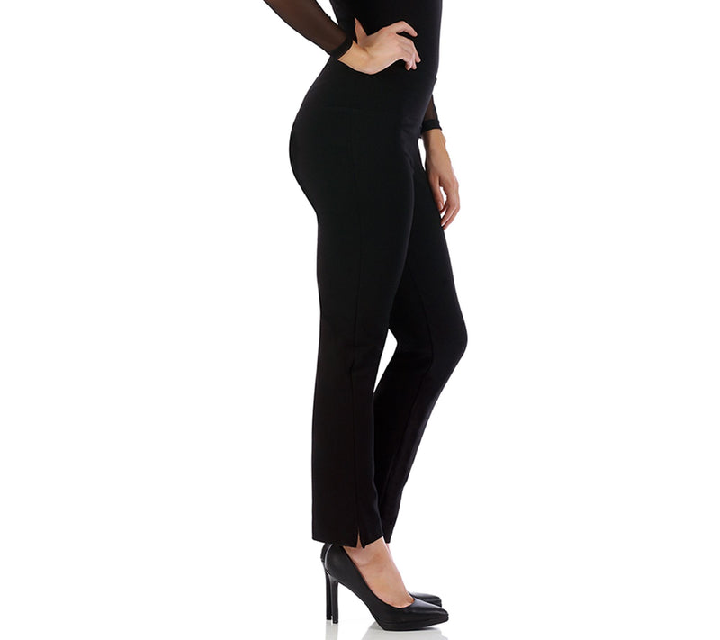 LaMonir Straight-Leg Pants with Slits — View 7
