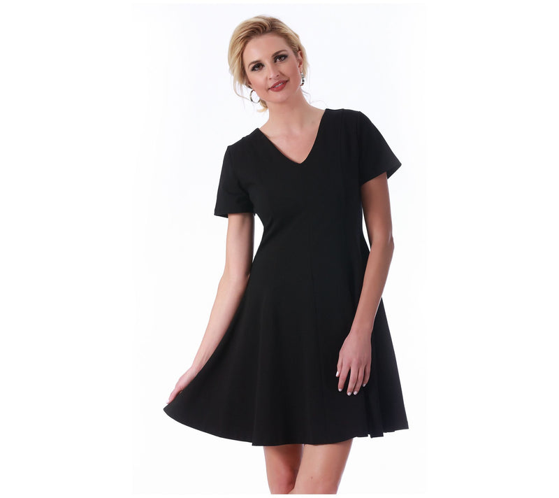 LaMonir Short Sleeve V-Neck Dress — View 3