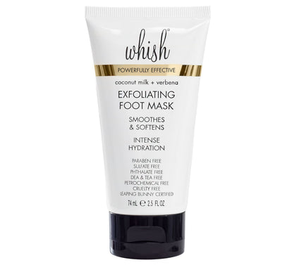 Whish Coconut Milk + Verbena Exfoliating FootMask, 2.5 fl oz