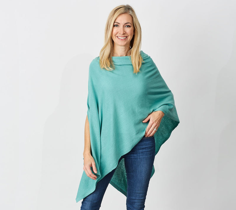 Tickled Pink Solid Cotton Poncho — View 3