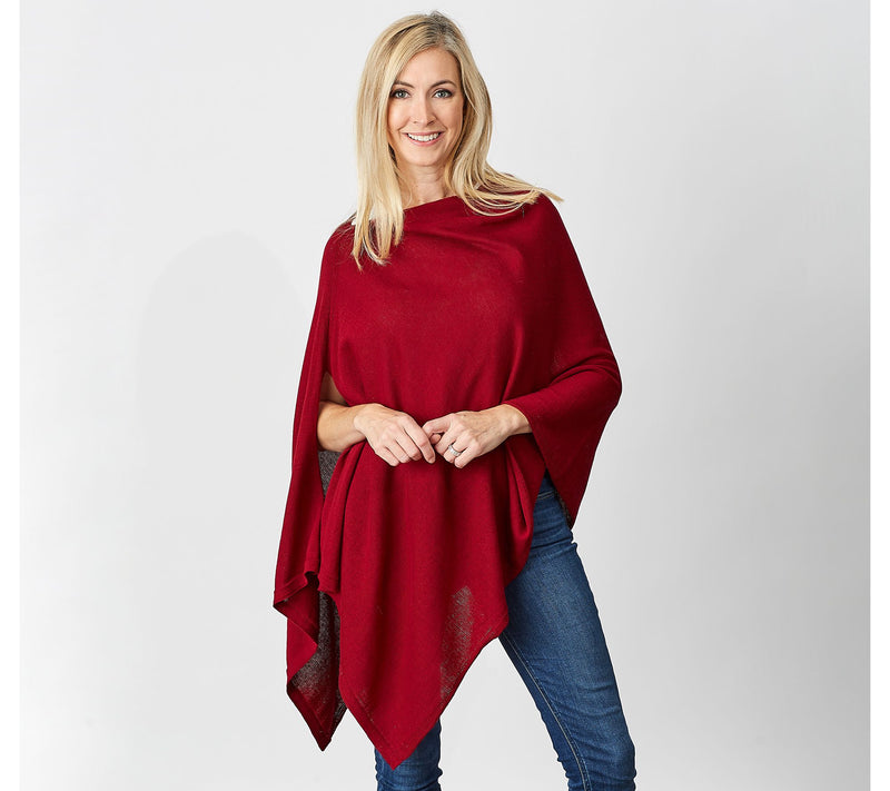 Tickled Pink Solid Cotton Poncho — View 16