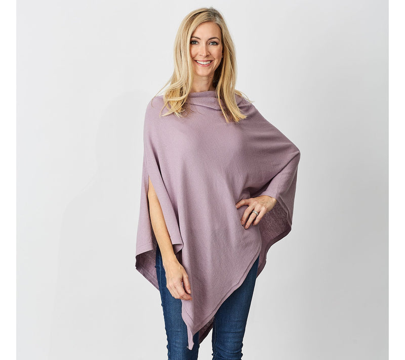 Tickled Pink Solid Cotton Poncho — View 11