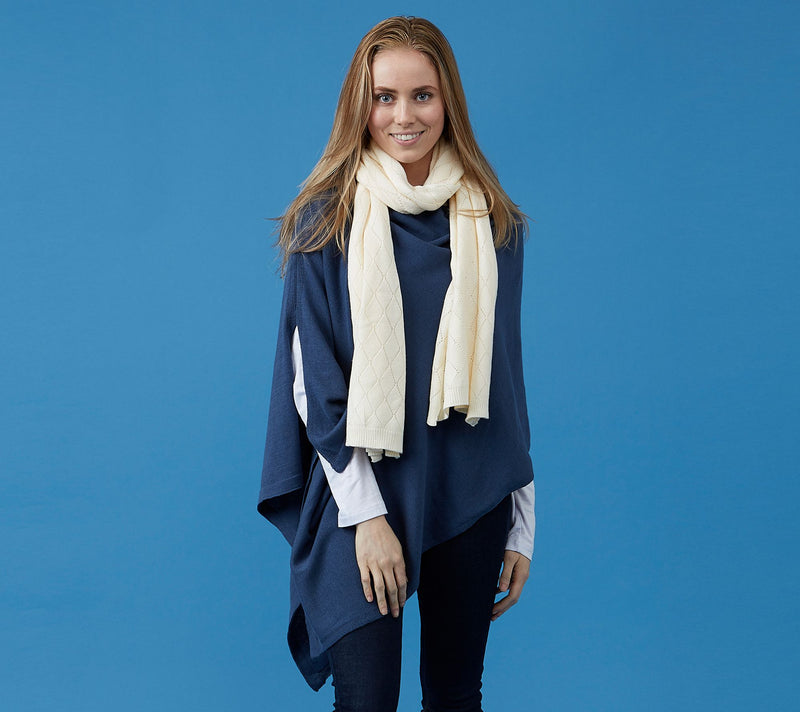 Tickled Pink Solid Cotton Poncho — View 18