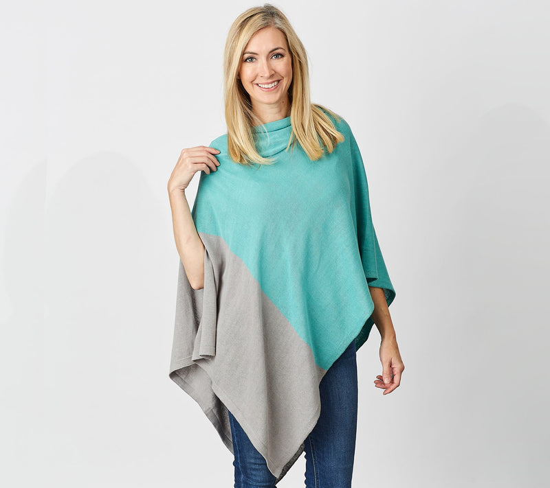 Tickled Pink Colorblock Cotton Poncho — View 3