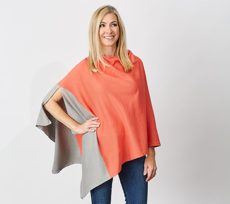 Tickled Pink Colorblock Cotton Poncho — View 5