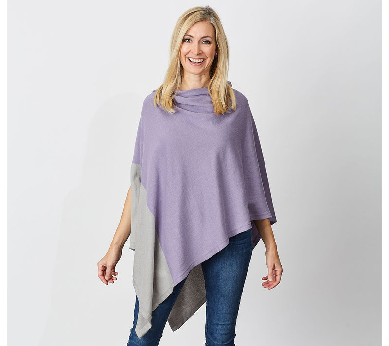 Tickled Pink Colorblock Cotton Poncho — View 7