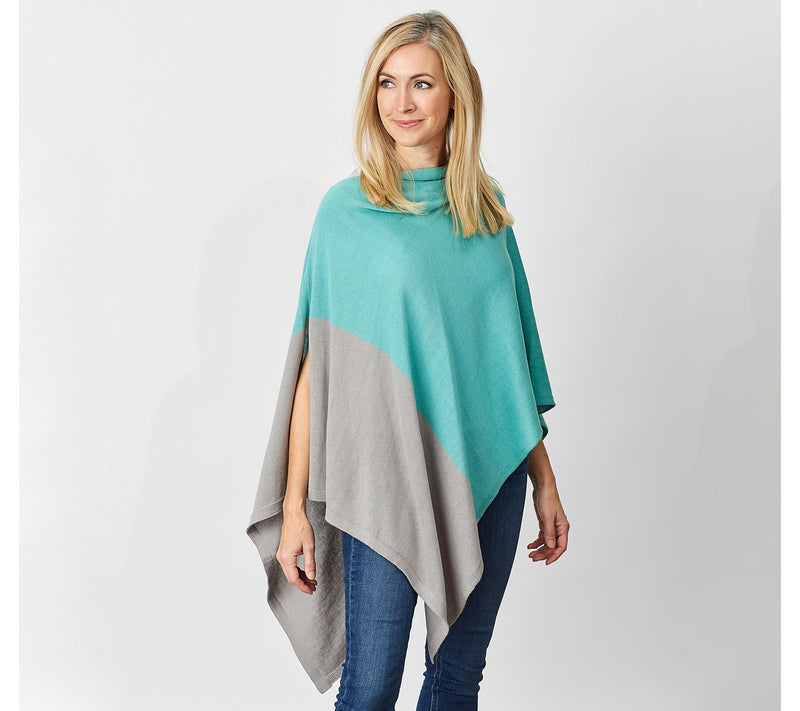 Tickled Pink Colorblock Cotton Poncho — View 8