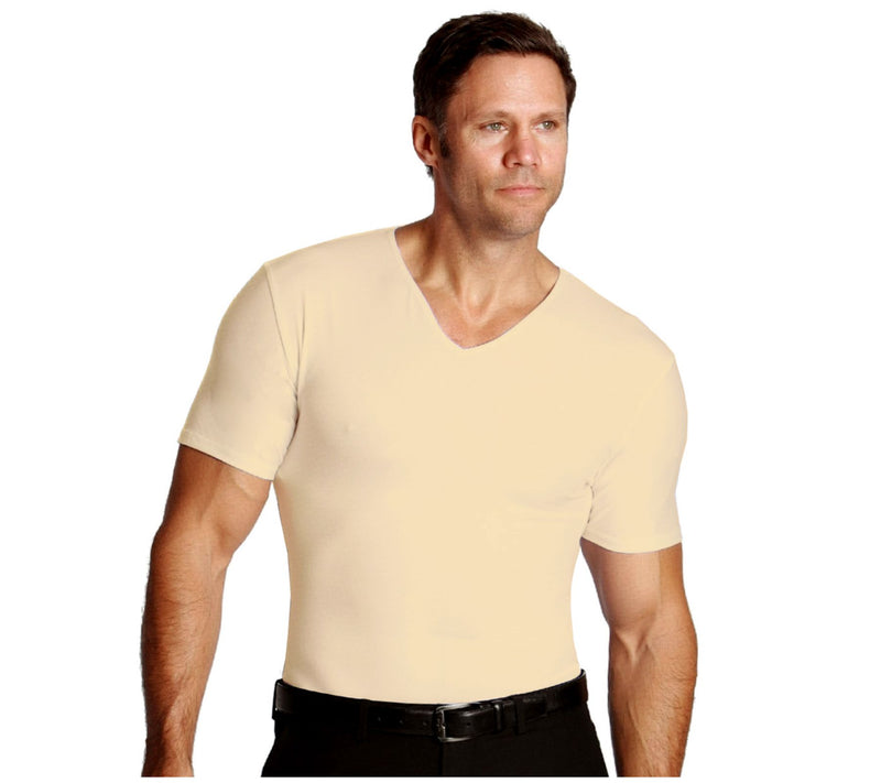InstantFigure Men's Compression Short Sleeve V-Neck Shirt — View 5