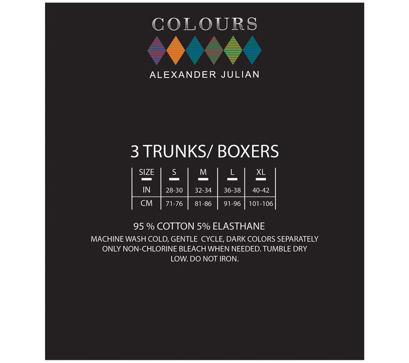 Alexander Julian 3 Pack Cotton Mens Boxer - Black Multi — View 4