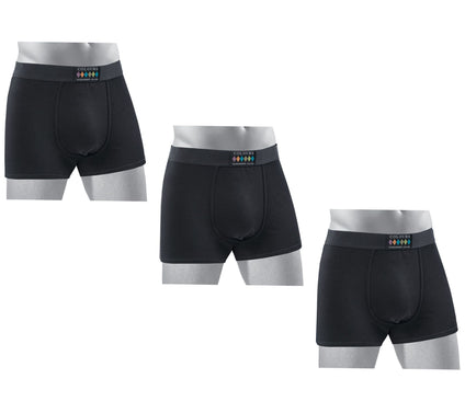 Alexander Julian 3 Pack Cotton Mens Boxer - Black Multi